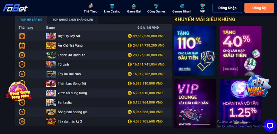 Đa dạng trò chơi tại bongbet win
